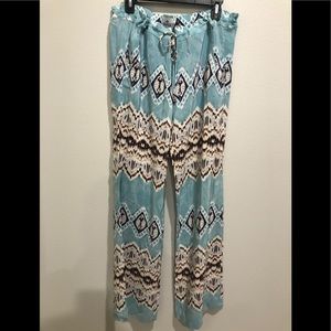 SW3 Bespoke palazzo 100% silk pants - size large